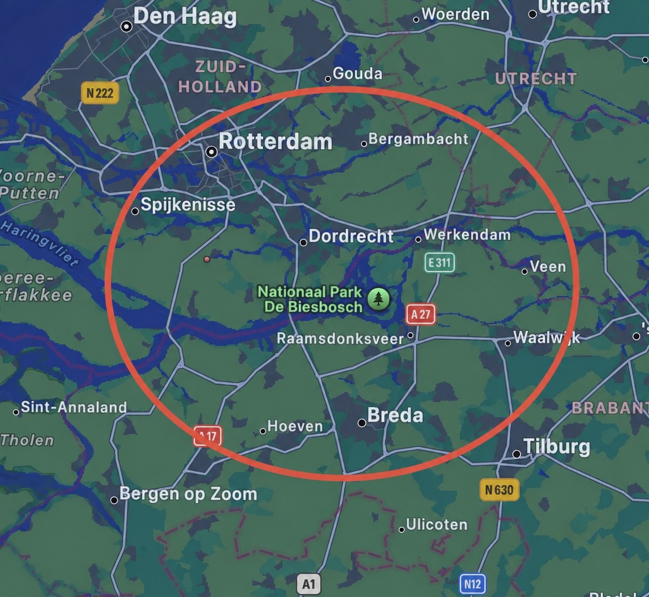 Werkgebied van Bommel Klimaat Service rond Rotterdam, Dordrecht en Breda